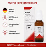 Adel 50 Helmin Worms Drops Homeopathic Digestive Support 20ml Germany