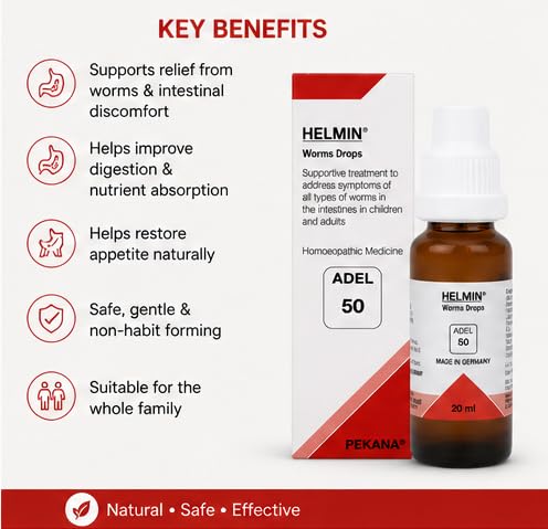 Adel 50 Helmin Worms Drops Homeopathic Digestive Support 20ml Germany