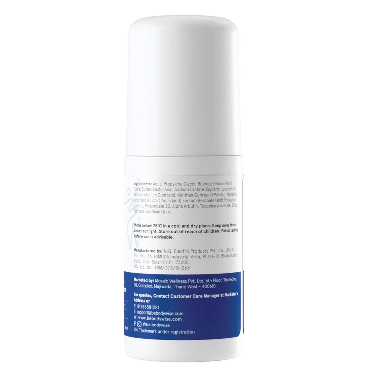 BeBodywise 4% AHA BHA Underarm Roll On - Watermelon - 50 ml