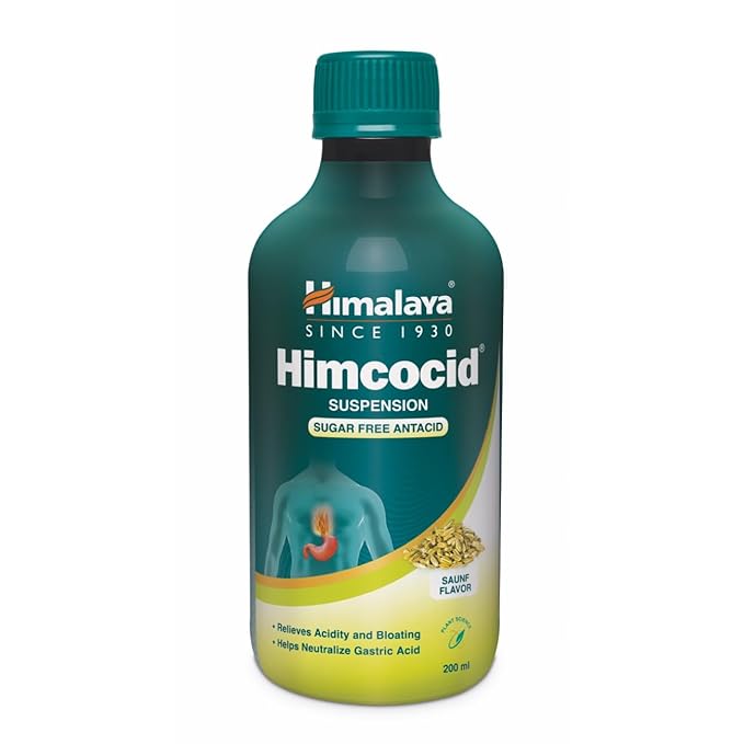Himalaya Himcocid Suspension Sugar Free Herbal Antacid Saunf Flavor 200ml