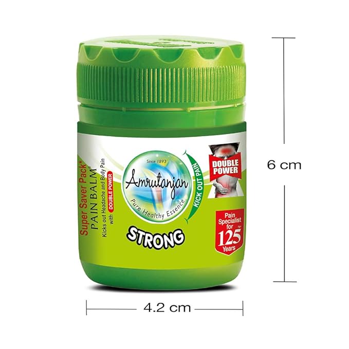 Amrutanjan Strong Pain Balm Double Power Herbal Pain Relief Ointment