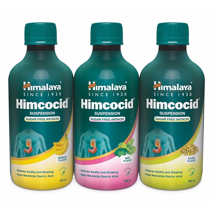 Himalaya Himcocid Suspension Sugar Free Herbal Antacid Saunf Flavor 200ml