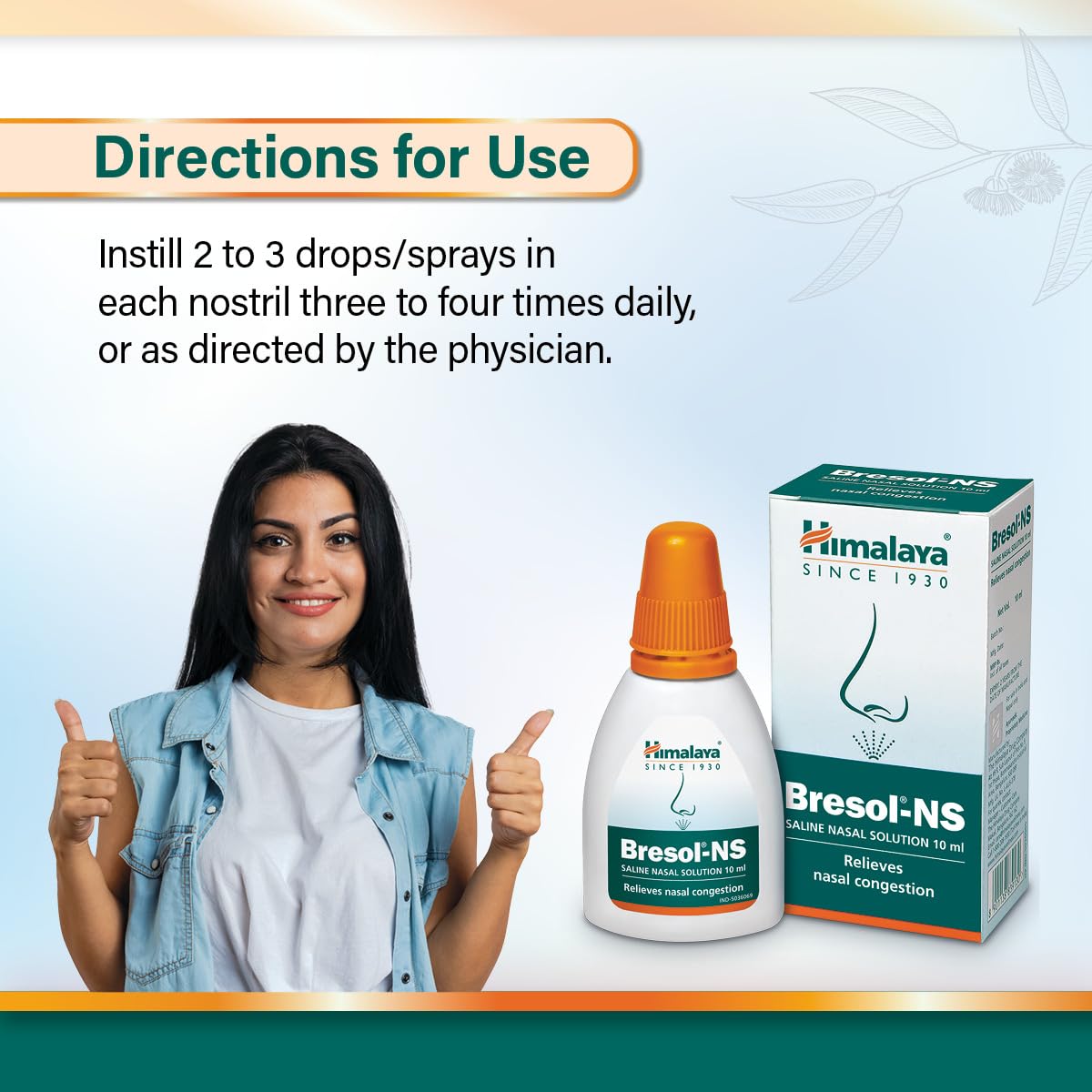 Himalaya Bresol-NS Saline Nasal Solution Pack of 2