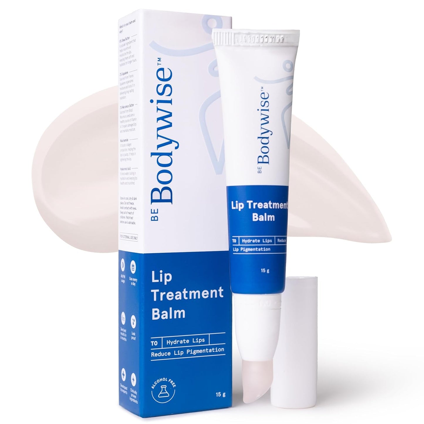 BeBodywise Lip Treatment Balm For Reduces Lip Pigmentation & Hydrates Chapped Lips - 15 gm