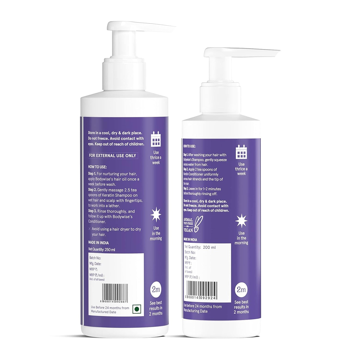 BeBodywise Keratin Shampoo & Conditioner Set- 450 ml
