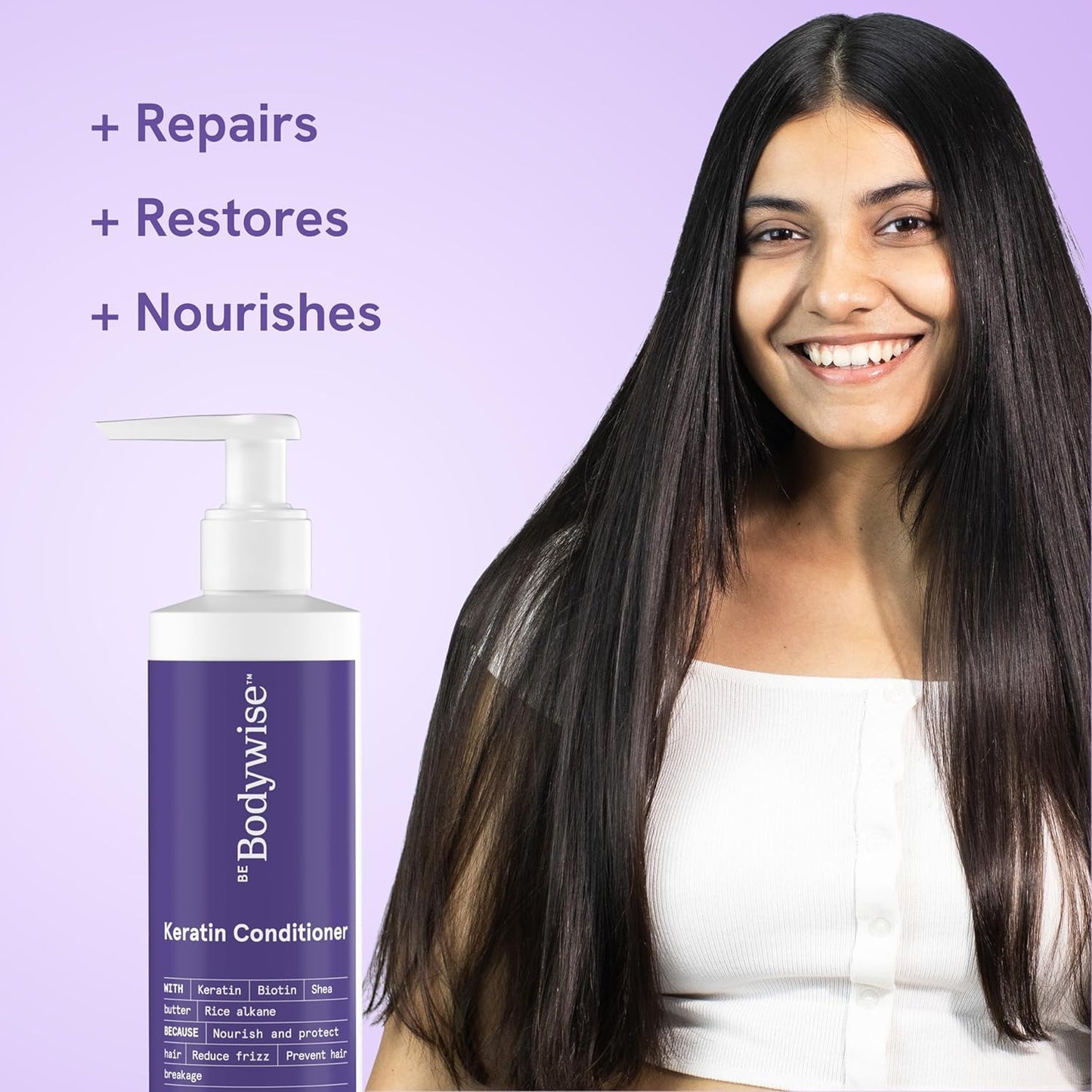 BeBodywise Keratin Shampoo & Conditioner Set- 450 ml