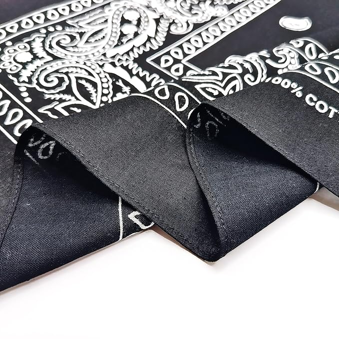Double Sided Paisley Bandana Cotton Scarf Unisex Pack of 12