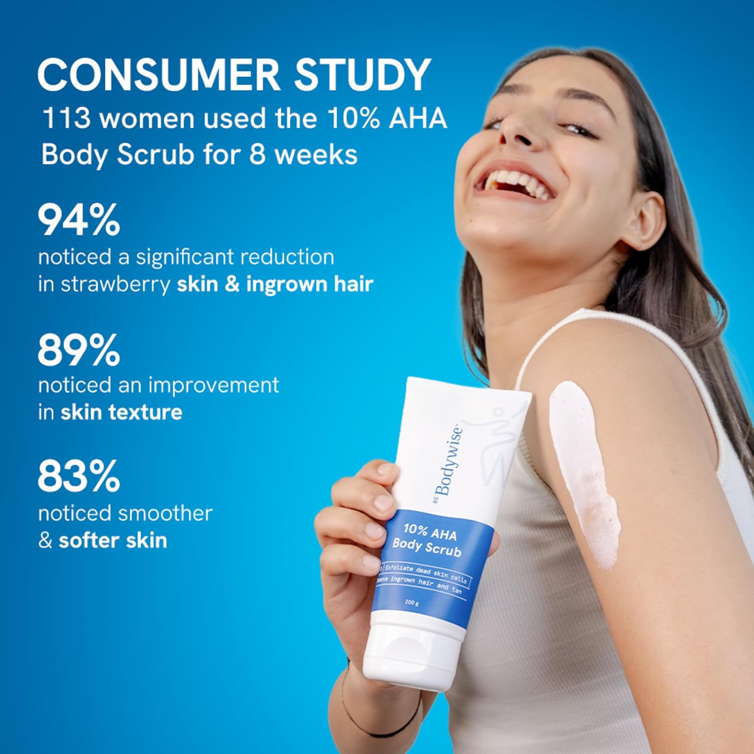 BeBodywise 10% Lactic AHA Exfoliating Body Scrub - 200 gm
