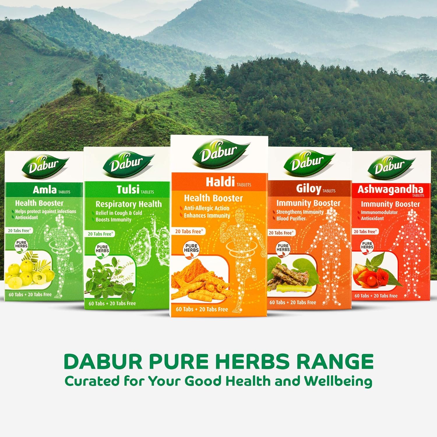 Dabur Haldi Tablets – 60 + 20 Free | Natural Immunity Booster