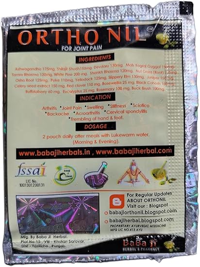 Baidyanath Ortho Nil+ Herbal Joint Wellness Powder 4g Sachet