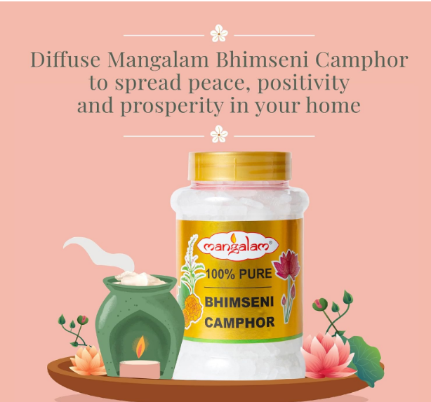 Mangalam Bhimseni Camphor 250g Jar – Pure & Fragrant