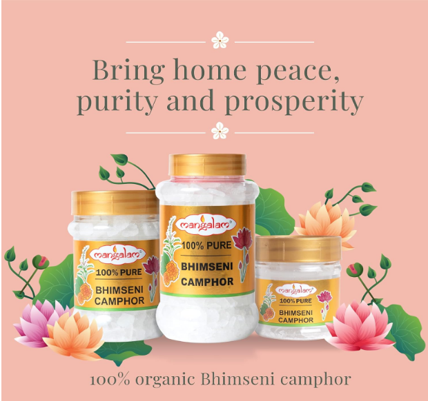 Mangalam Bhimseni Camphor 250g Jar – Pure & Fragrant