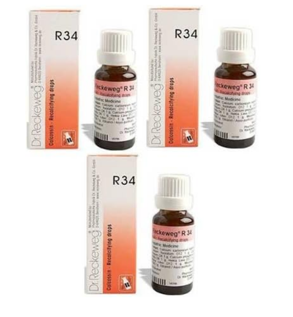 3x Dr. Reckeweg R34 Recalcifying Drops Homeopathic Medicine