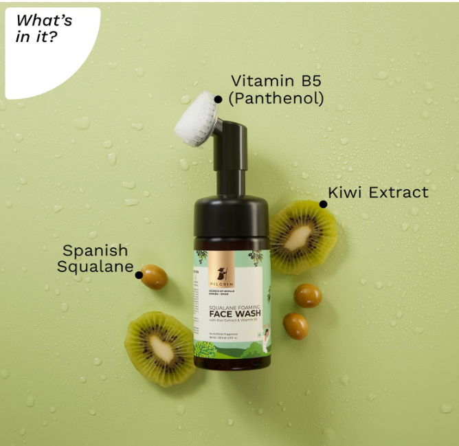 Squalane Foaming Face Wash with Kiwi & Vitamin B5, 120ml