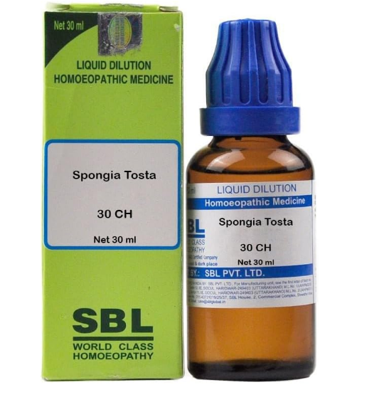 SBL Spongia Tosta 30 Dilution 30ml for Cough & Throat Care