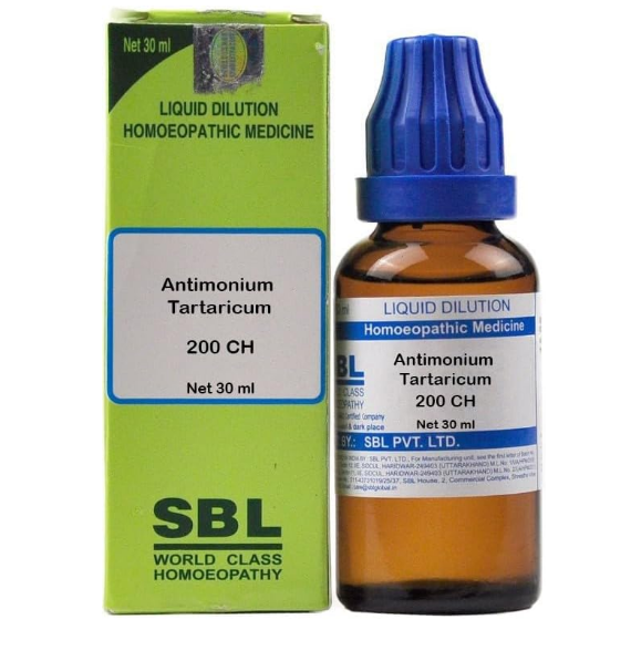 SBL Antimonium Tartaricum 200 Dilution 30ml for Cough