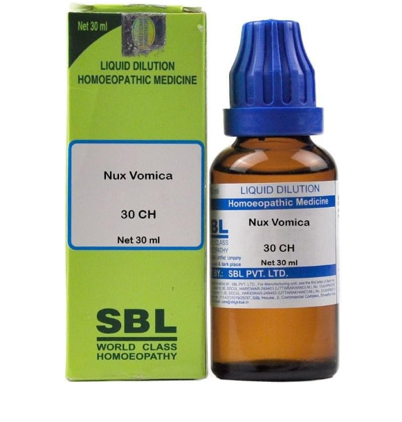 SBL Nux Vomica 30 Dilution 30ml for Digestion & Acidity
