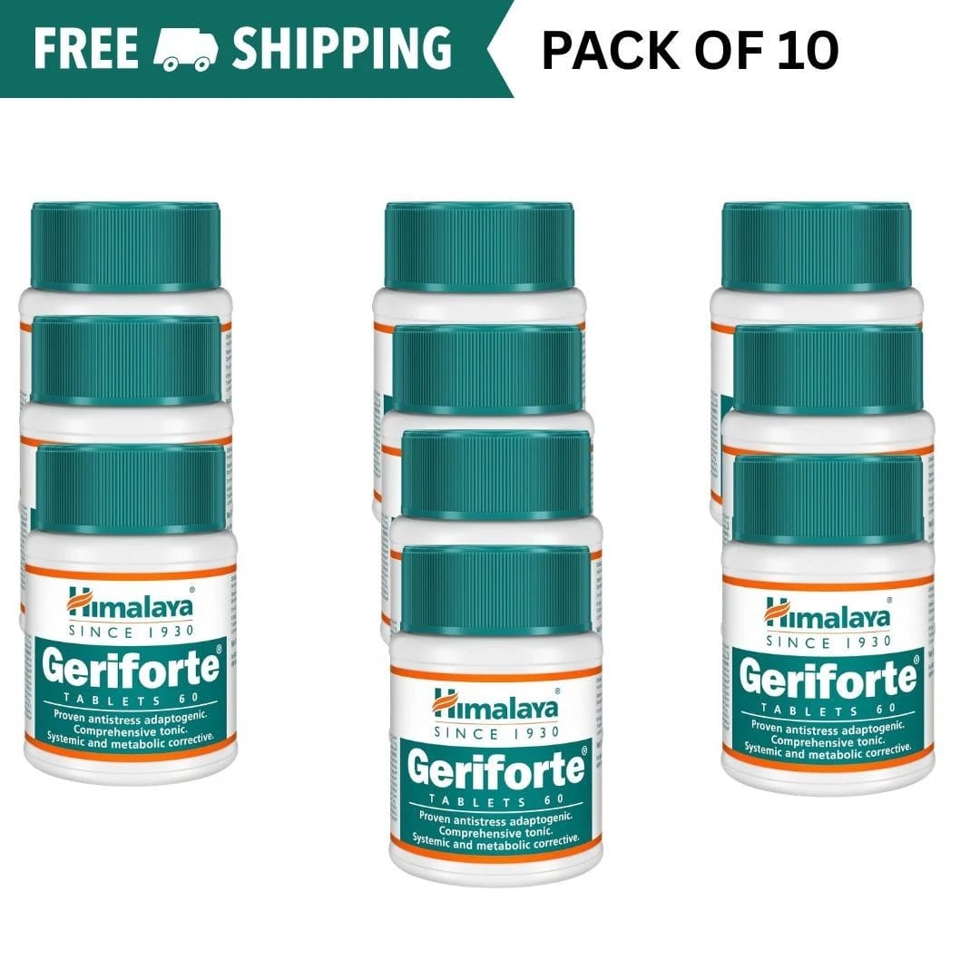 Himalaya Geriforte Herbal Supplement 60 Tablets Pack of 10