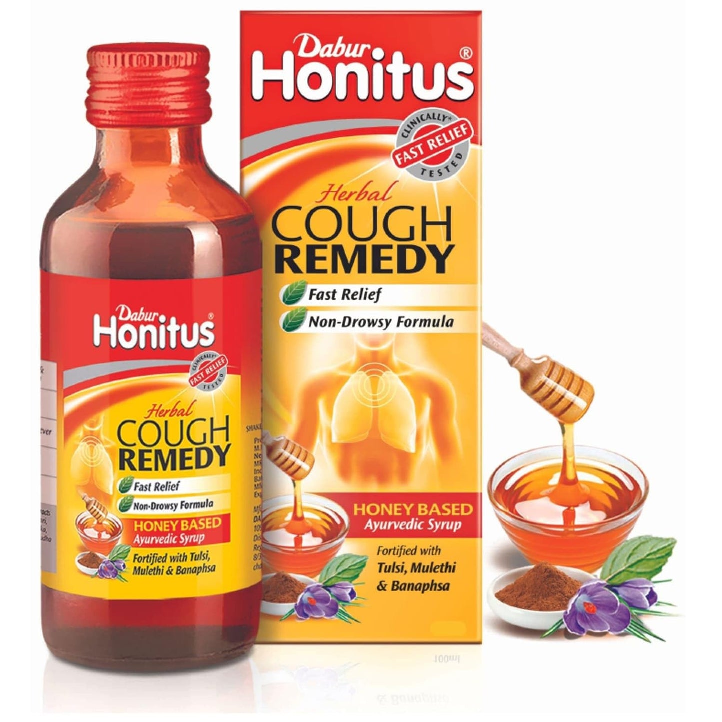 Dabur Honitus Herbal Cough Remedy Honey Based Ayurvedic Syrup 100ml