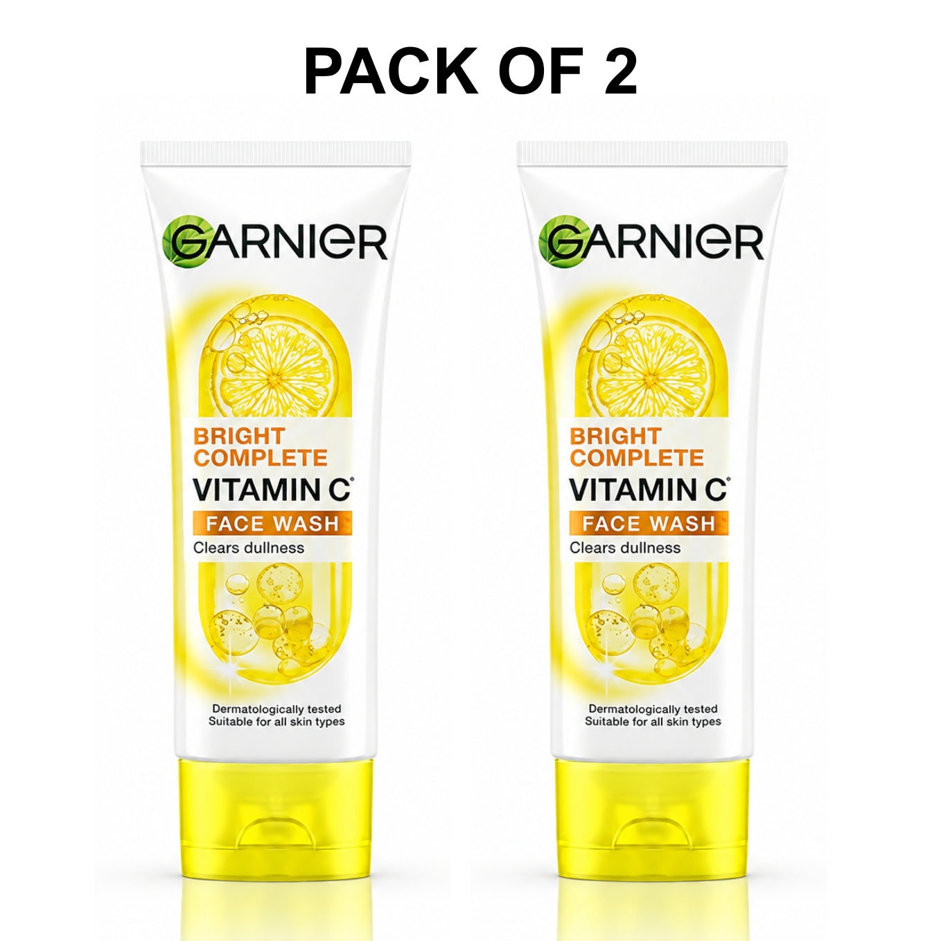 Garnier Bright Complete Vitamin C Face Wash 100g (Pack of 2)