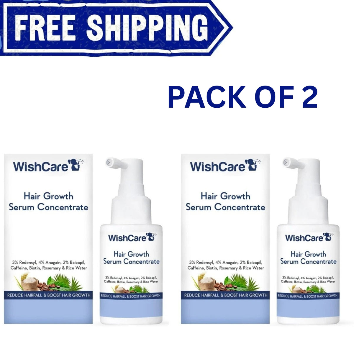 WishCare Hair Growth Serum Concentrate with Redensyl & Biotin 30ml | In-Vivo & In-Vitro Tested