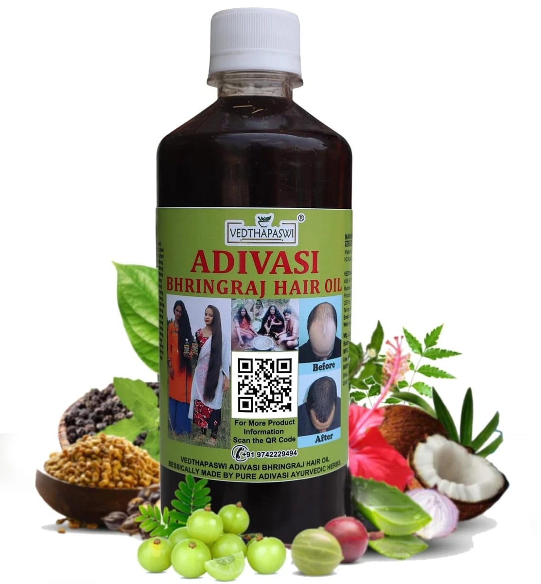 Vedthapaswi Adivasi Bhringraj Hair Oil Herbal Hair Care 200ml