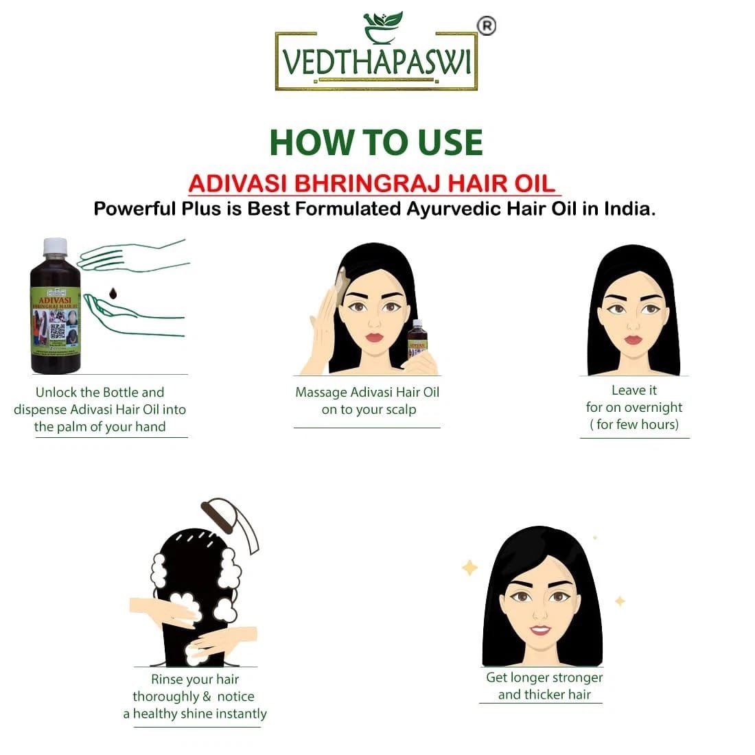 Vedthapaswi Adivasi Bhringraj Hair Oil Herbal Hair Care 200ml
