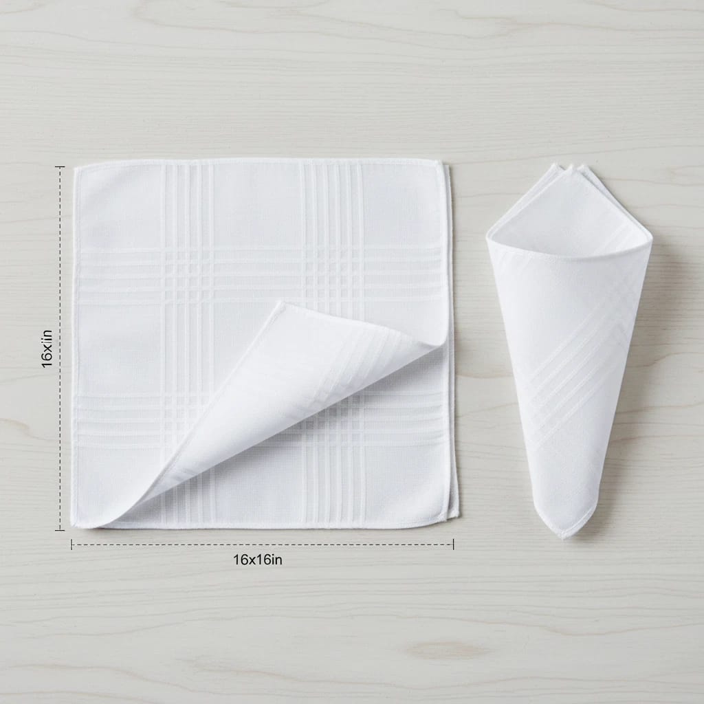 White Cotton Handkerchiefs For Men (Pack of 24) - Free Shipping