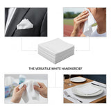 White Cotton Handkerchiefs For Men (Pack of 24) - Free Shipping