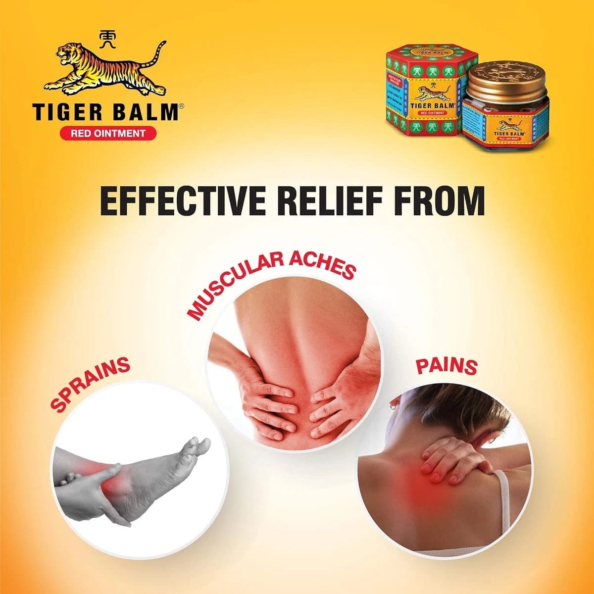 Tiger Balm Red Ointment Topical Pain Relief Rub 30g Muscle Care Balm