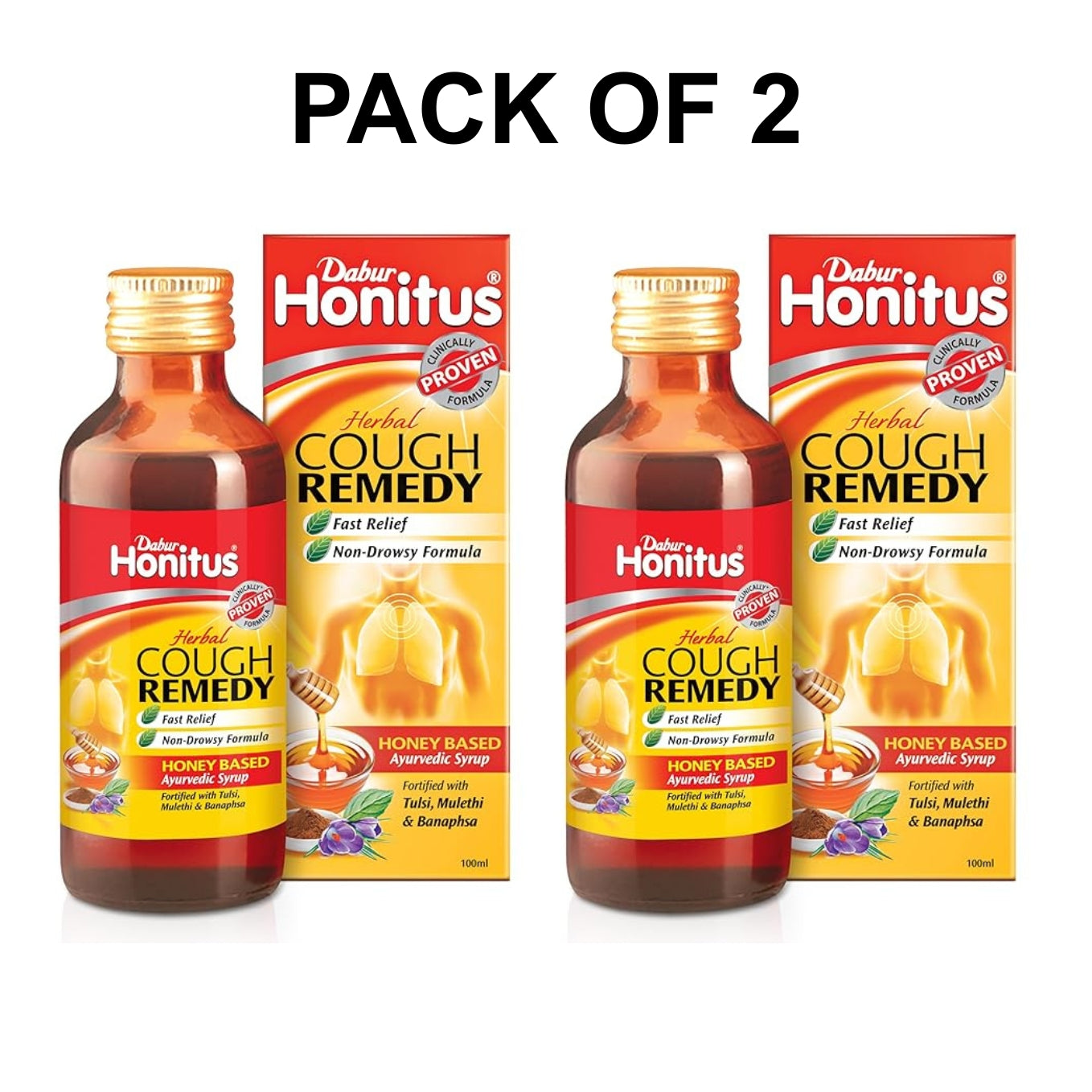 Dabur Honitus Herbal Cough Remedy Honey Based Ayurvedic Syrup 100ml