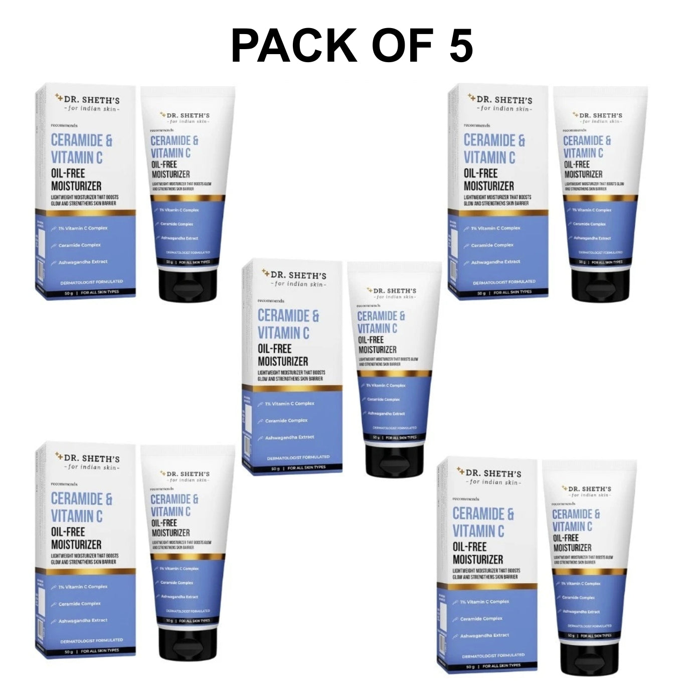 Dr. Sheth's Ceramide & Vitamin C Oil-Free Face Moisturizer 50g