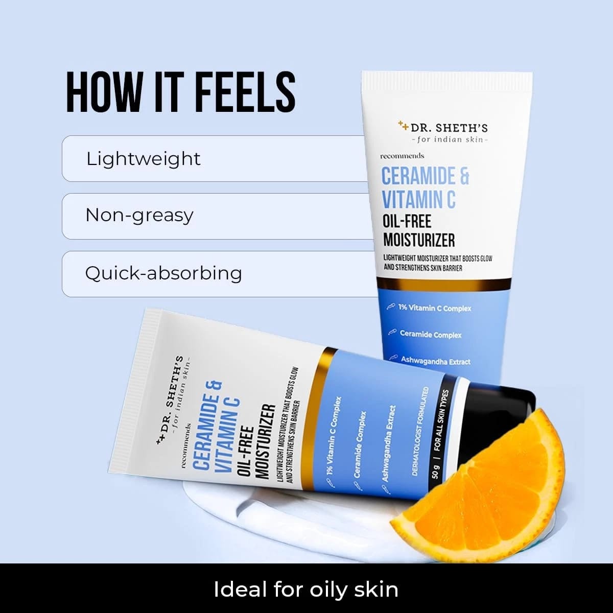 Dr. Sheth's Ceramide & Vitamin C Oil-Free Face Moisturizer 50g