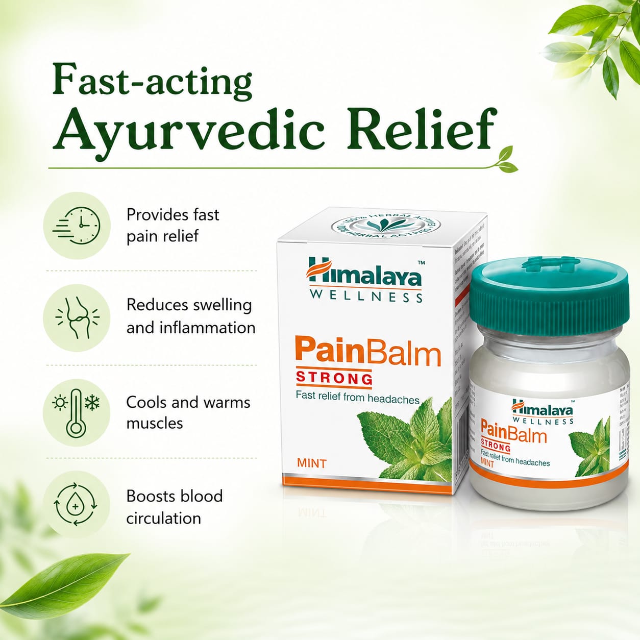 Himalaya Pain Balm Strong Mint for Headache & Muscle Relief 10g