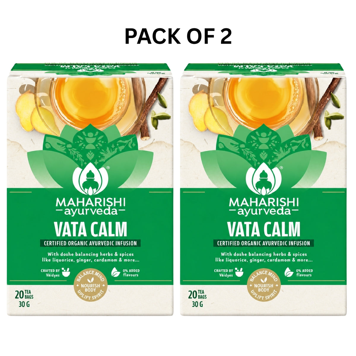 Maharishi Ayurveda Certified Organic Vata Calm Herbal Tea 20 Bags in Each