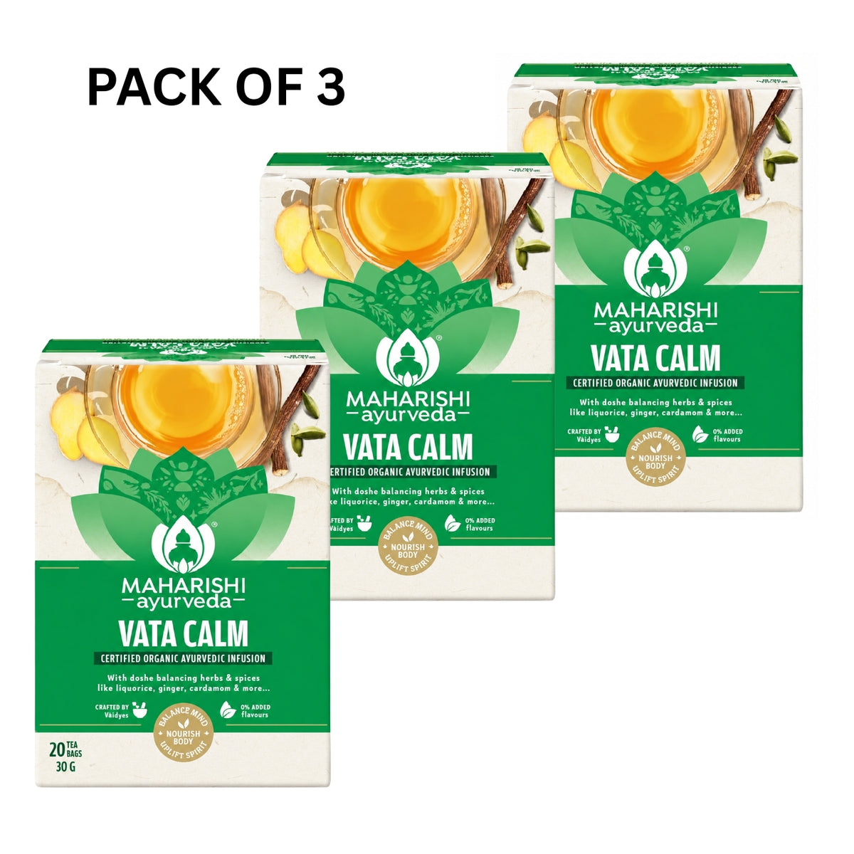 Maharishi Ayurveda Certified Organic Vata Calm Herbal Tea 20 Bags in Each