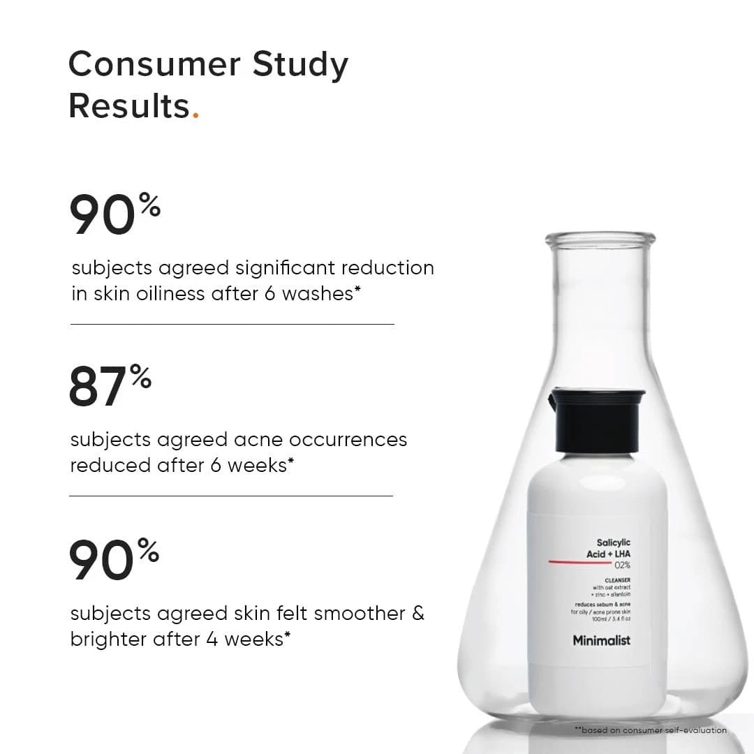Minimalist 2% + LHA Salicylic Acid Face Wash for Oily Skin 100ml