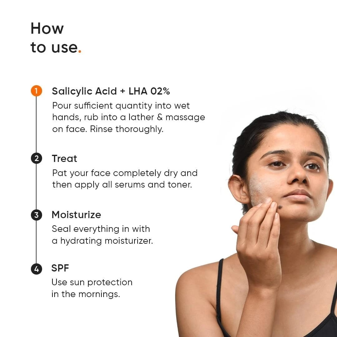 Minimalist 2% + LHA Salicylic Acid Face Wash for Oily Skin 100ml