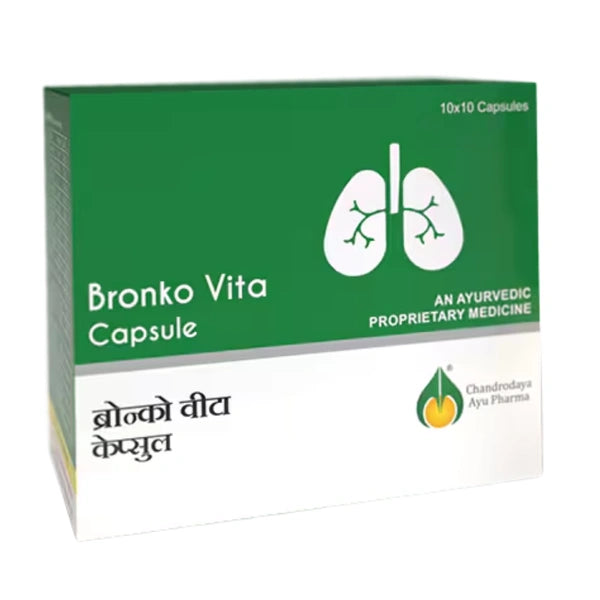 Chandrodaya Bronko Vita Capsules for Lungs & Immunity (100)