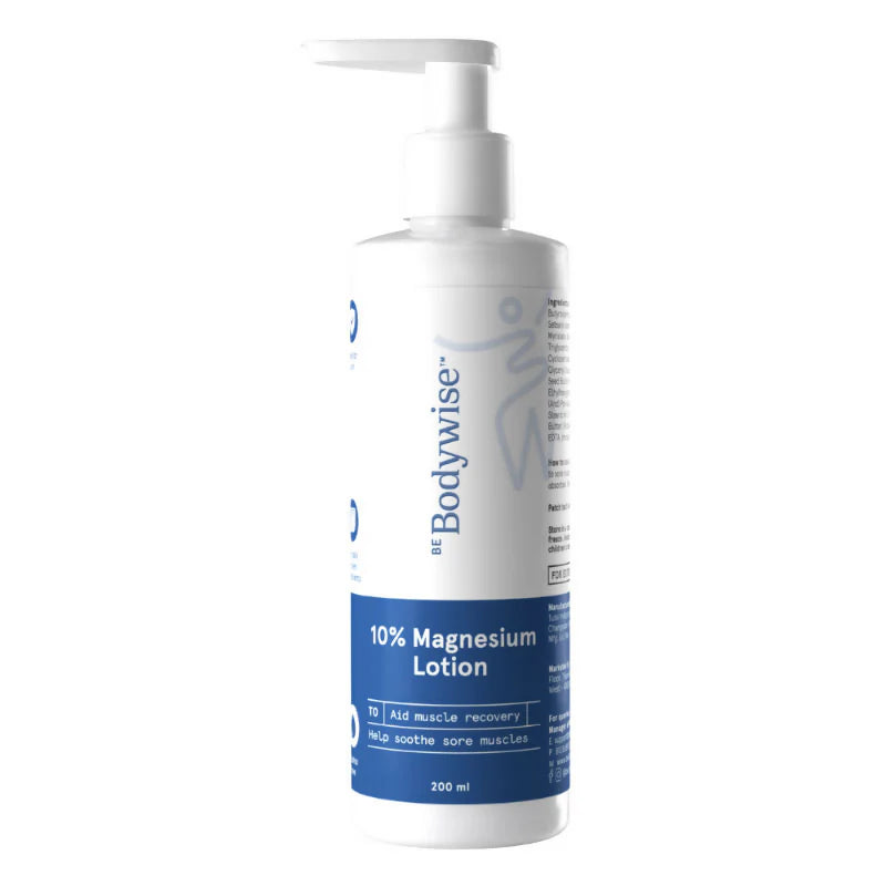 BeBodywise 10% Magnesium Body Lotion for Muscle Soreness & Cramps With Lavender Oil & Shea Butter - 200 ml