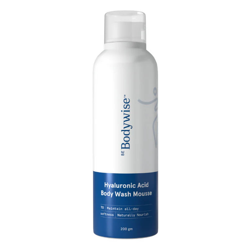 BeBodywise 1% Hyaluronic Acid Body Wash Mousse for Dull & Dehydrated Skin - 200 gm