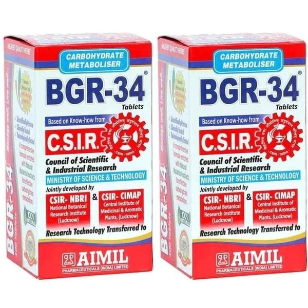 Aimil BGR 34 Tablets for Sugar Control 100 Tabs (Pack of 2)