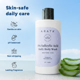 Arata 1% Salicylic Acid Body Wash 300ml Strawberry for Bacne &amp; Clear Skin