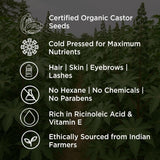 2Pure &amp; Sure Organic Cold Pressed Castor Oil 250ml For Hair Growth and Skin Care