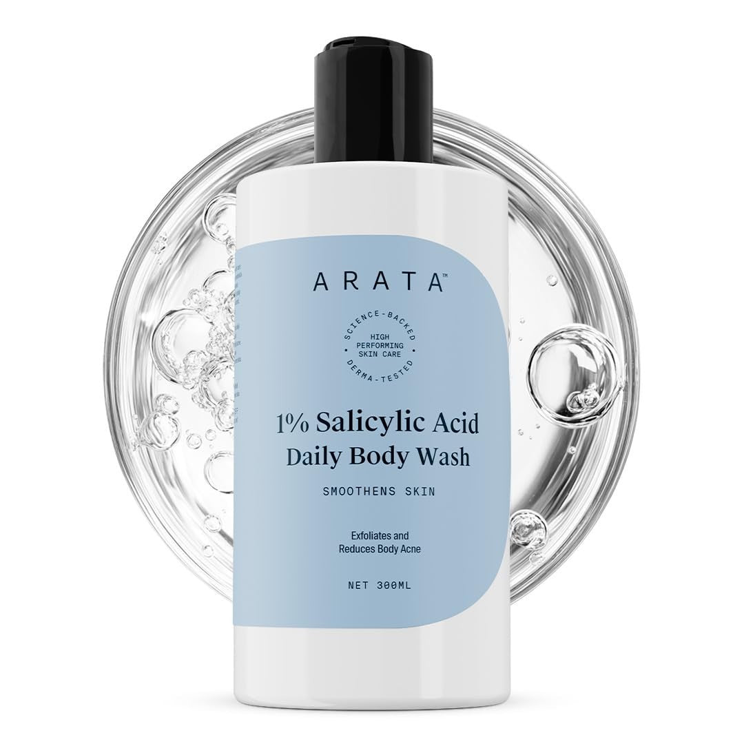 Arata 1% Salicylic Acid Body Wash 300ml Strawberry for Bacne &amp; Clear Skin