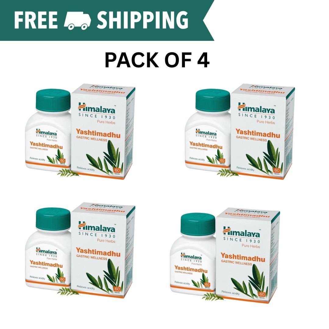 4X Himalaya Yashtimadhu 60 Tabs Relieves acidity Tablets+ Free shipping