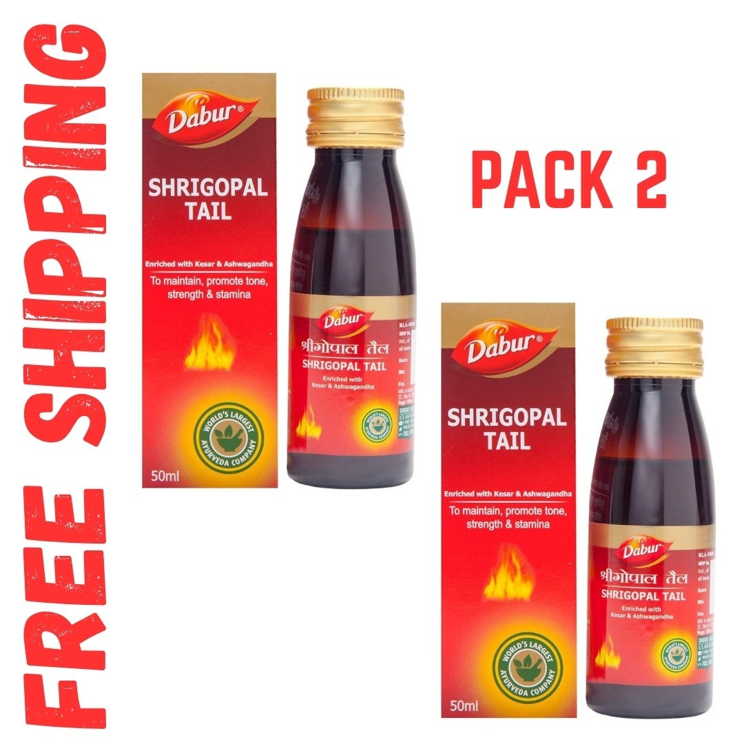 2xDabur Shri Gopal Tail Oil 50ml Massage Oil For Men Promotes Strength &amp; Stamina