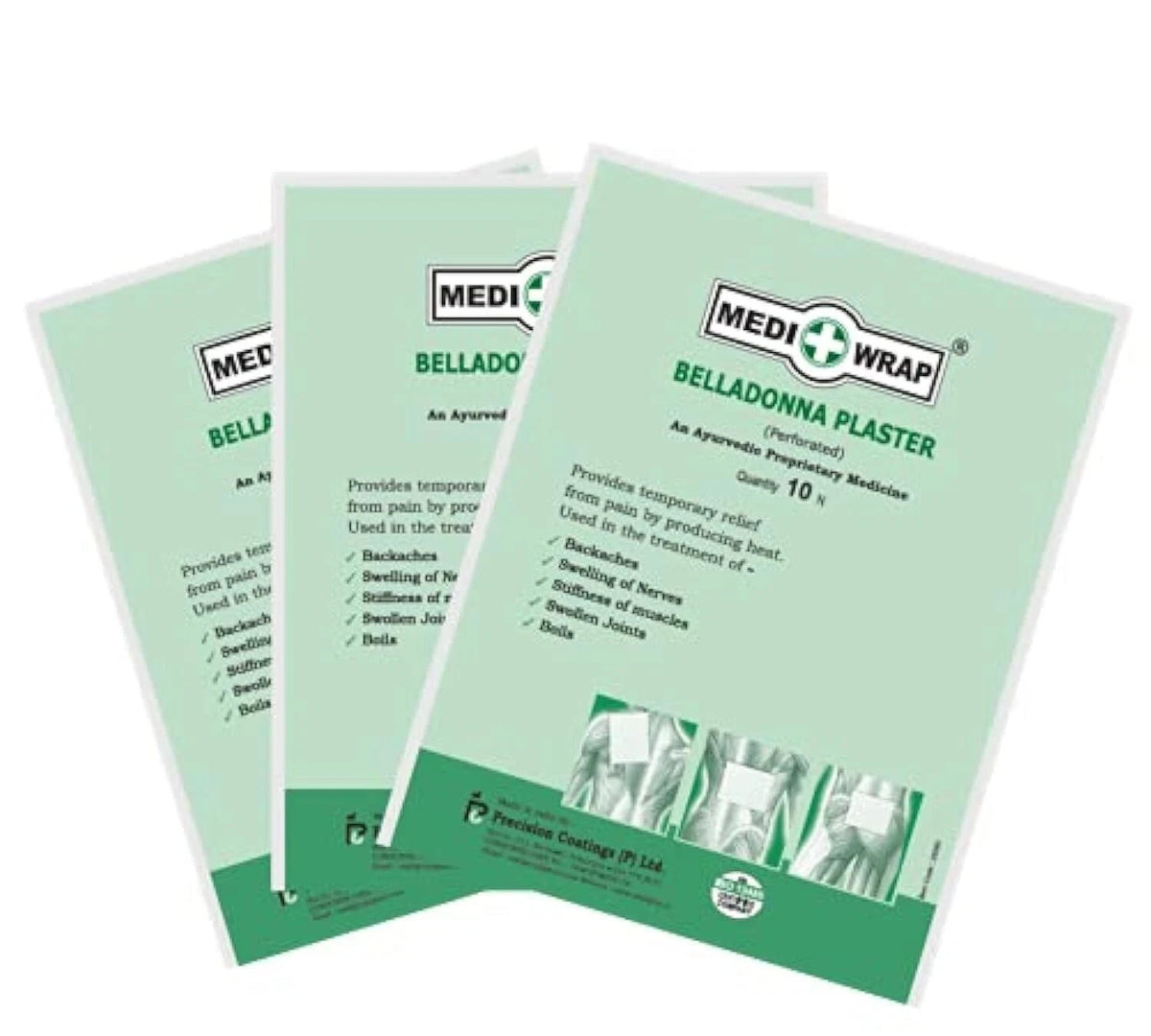 Mediwrap Belladonna Plasters 30 Sheets (3 X 10 Sheets) Herbal Pain Relief Patch