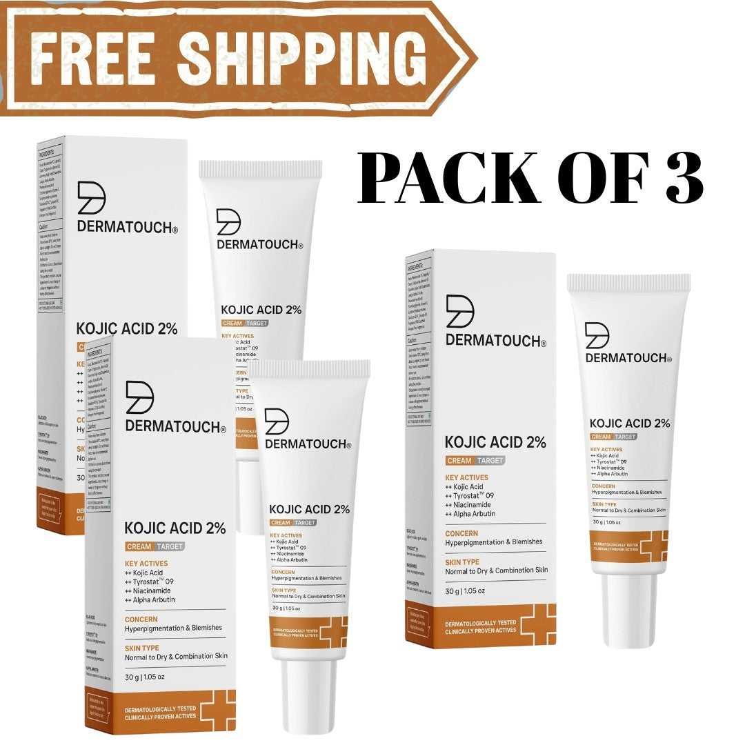 3X DERMATOUCH Kojic Acid 2% Cream For Pigmentation, Blemishes 30gm+FREE SHIPPING