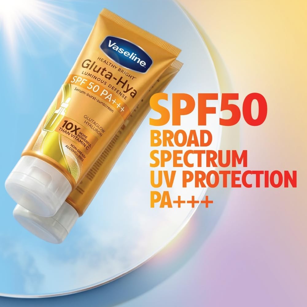 Vaseline Gluta Hya SPF 50 PA+++ Sunscreen Face &amp; Body 175ml Free Shipping